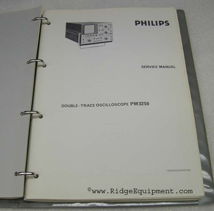 Philips pm 3250 oscilloscope operating & service manual