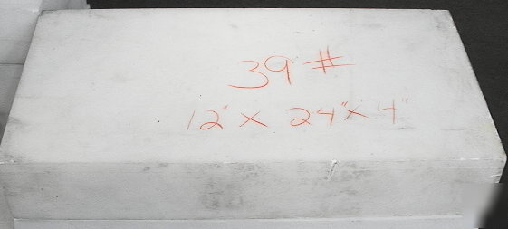 39# 12 by 24 by 4 inch white machining plastic wax