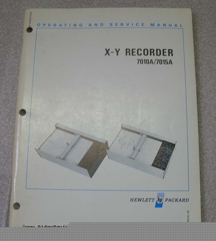 Hp 7010A /15 x-y recorder operating & service manual []