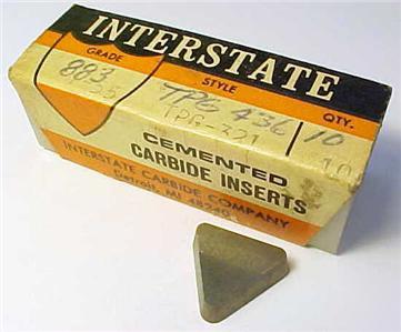Lot of 10 interstate carbide inserts tpg 436 triangle