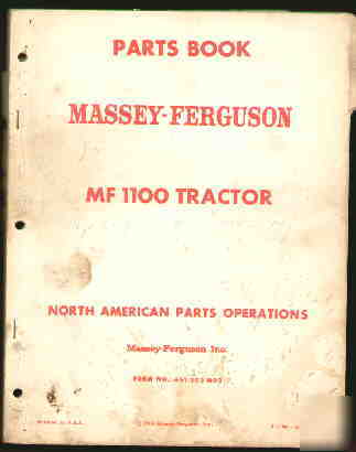 Massey-ferguson mf 1100 tractor parts book 1965 