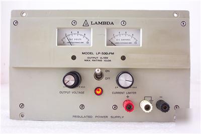 Lambda lp-530-fm regulated power supply 0-10V, 10A