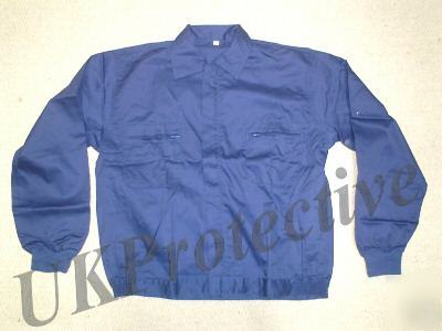 Navy zip front work jacket - size medium
