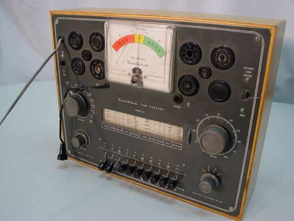 Vintage heathkit tc-2 tube tester in wood case rare 