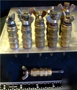 10 brass wing nut wedgelock cleco metal fasteners 3/16