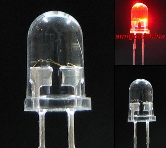 15X 5MM red flash led bulb light alarm free resistors