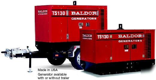 Baldor 130KVA kw industrial towable diesel generator