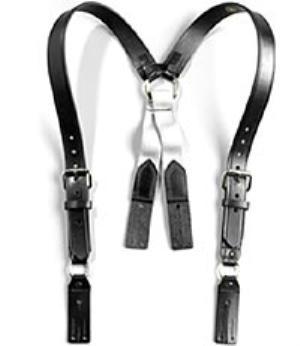 Boston leather firefighter suspenders-short