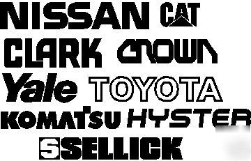 Hyster toyota nissan clark cat kalmar fork lift decals