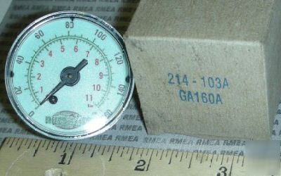 Numatics air pressure gage 214-103A GA160A 0-160PSI 2@