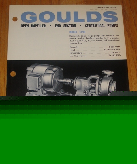 Goulds 3199 pump literature long fibre asbestos