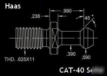 Haas cnc cat-40 solid retention knobs