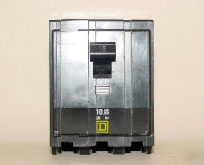 Square d model qob 3 pole 15 amp 240VAC circuit breaker