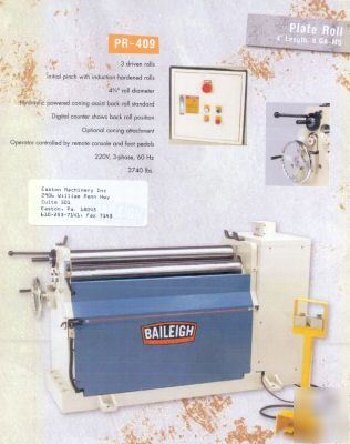 9 gauge x 4FT initial pinch plate bending roll