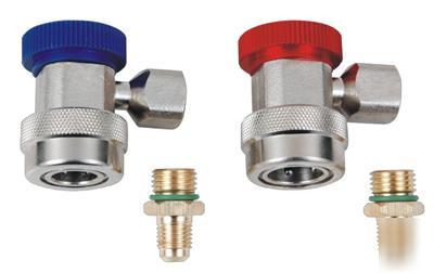 Car ac quick adapter connector coupler valve set red hs