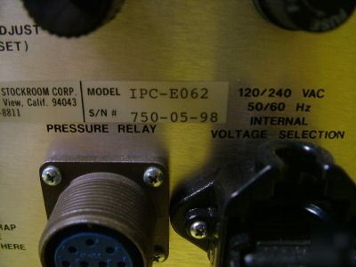 Duniway stockroom corp. ion pump control unit ipc-E062