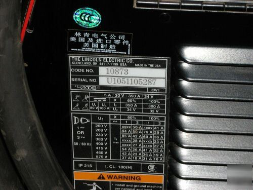 Lincoln invertec V350 pro construction mig/tig/stick
