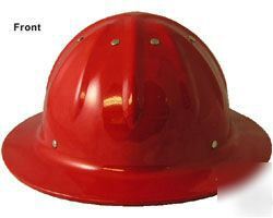 New skullbucket aluminum full brim hardhat hard hat red