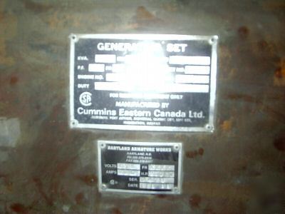 Cummins generator , 550 x 3 phase only 239 hours