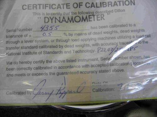 Dillon ap dynamometer, 2000LB. capacity, 20LB. accuracy