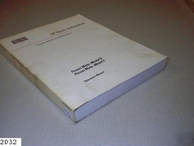 Ge fanuc -power mate model d & f operator's manual