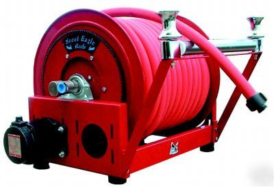  steel eagle 200' power rewind fire hose reel