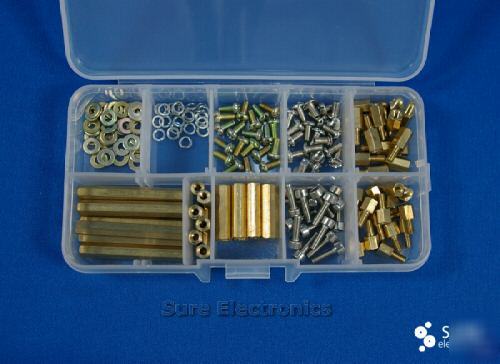 Assorted screws, bolts, nuts and washers in box