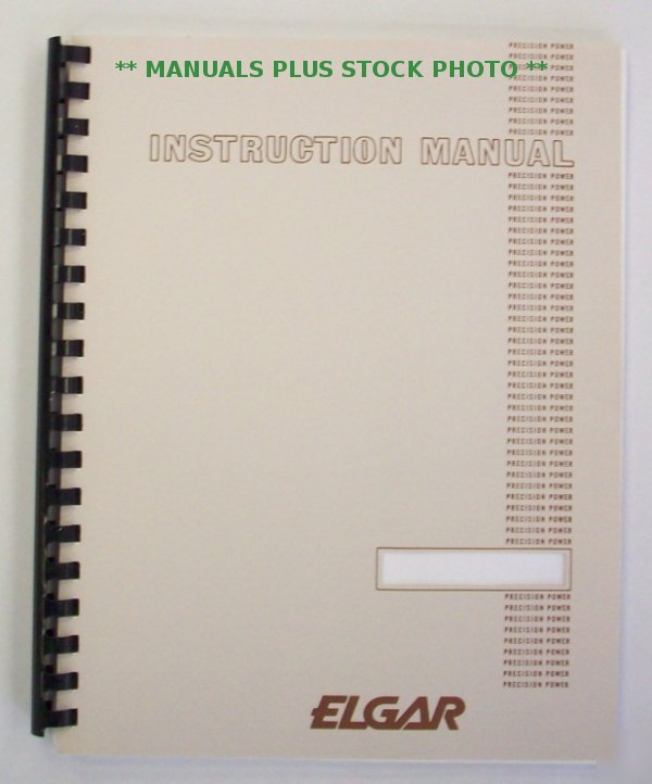 Elgar 121B-101 op/service manual - $5 shipping 