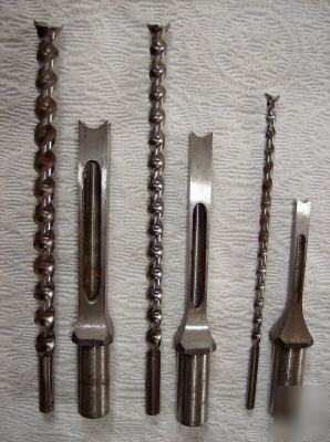 Lot drill press mortising chisels /bits 1/2 ,3/8, 1/4