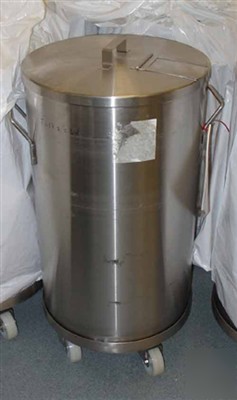 Used: tank, 30 gallon, 316 stainless steel, vertical. 1