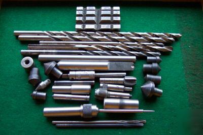 Variety machinisttools lot 28 pieces & long drills,etc