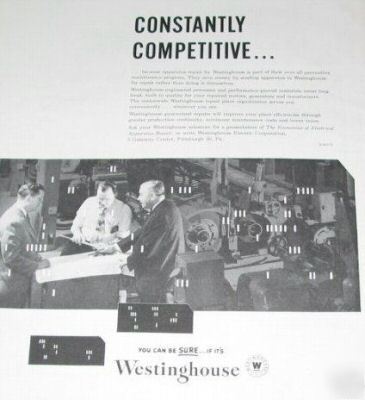 Westinghouse eq repair computer punch card -1957 ad