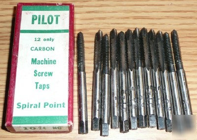 New 12PC pilot carbon machine screw taps 10-24 nc