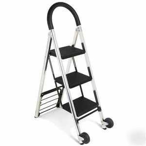 Reach & carry folding step ladder hand truck cart dolly