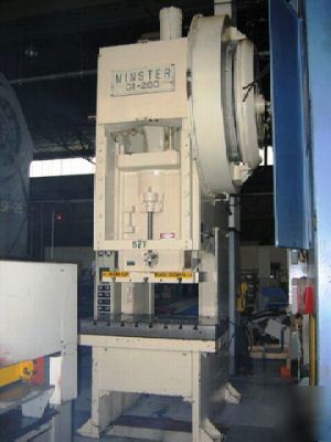 200 ton minster G1-200 gap frame press, rebuilt 2003