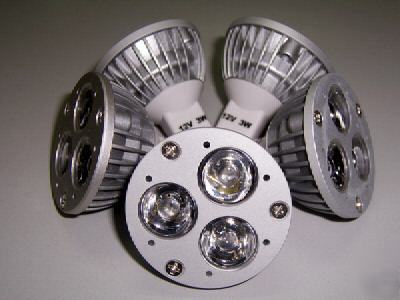 5X led white 3W/12VDC MR16 high power light bulbs lamp