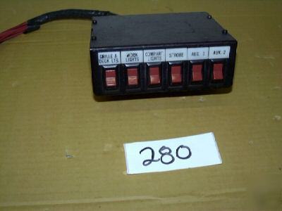 Federal signal police lightbar 6 switch box fire e-280