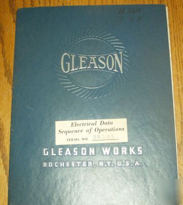 Gleason #19 clutch grinder operators sequence manual
