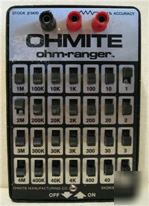 Ohmite ohm-ranger model 3420 ohm ranger