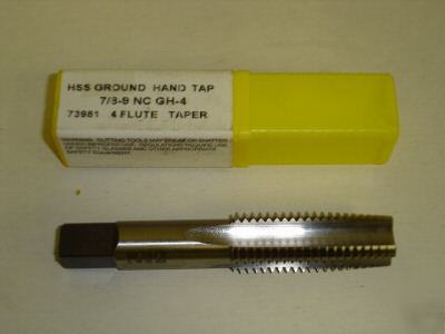 7/8 - 9 nc h-4 4-flute taper hss usa hand tap