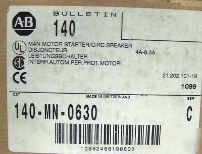 A-b motor starter circuit breaker 140-mn-0630 4-6.3A