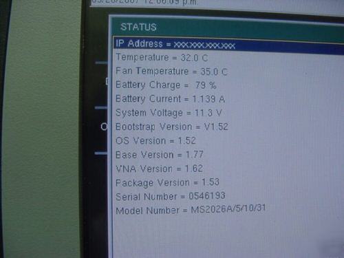 Anritsu ms-2026A vna master 2MHZ-6.000GHZ freq range