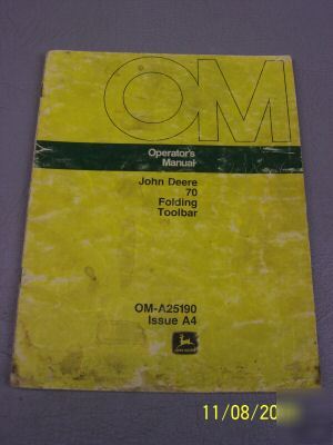 John deere operators manual 70 folding toolbar