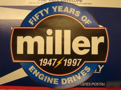 Miller decal fifty years of engine drives sticker