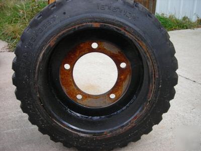 New solid rubber forklift tire with rim 16 x 6 x 10 1/2