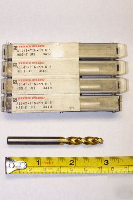 4 ea titex plus A1149TIN6.5 hss-e ufl 341D drill bits