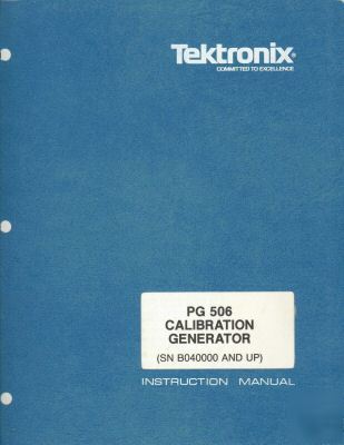 Tek tektronix PG506 pg 506 op & sv paper reprint manual