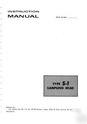 Tek tektronix S1 s-1 operation & service manual