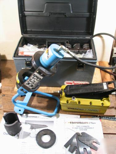 Aeroquip FT1310 mini-crimp machine w enerpac pneu. pump