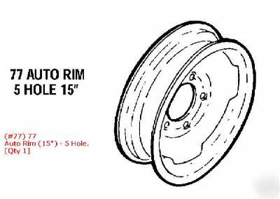 Bush hog wheel auto 15X5 kb 5 p/n 77 oem